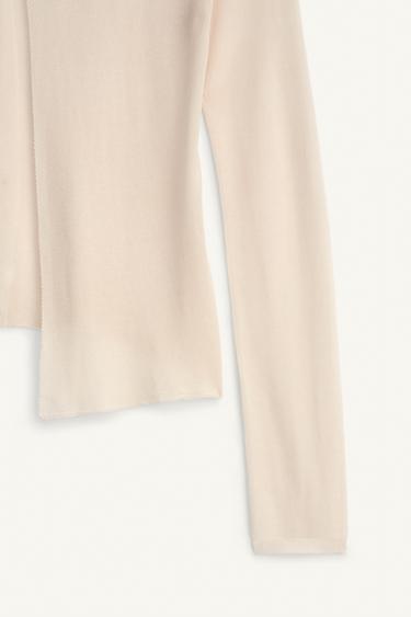 GILET EN MAILLE FINE À NŒUDS LIMITED EDITION - Écru / Chiné de Zara - Image 6