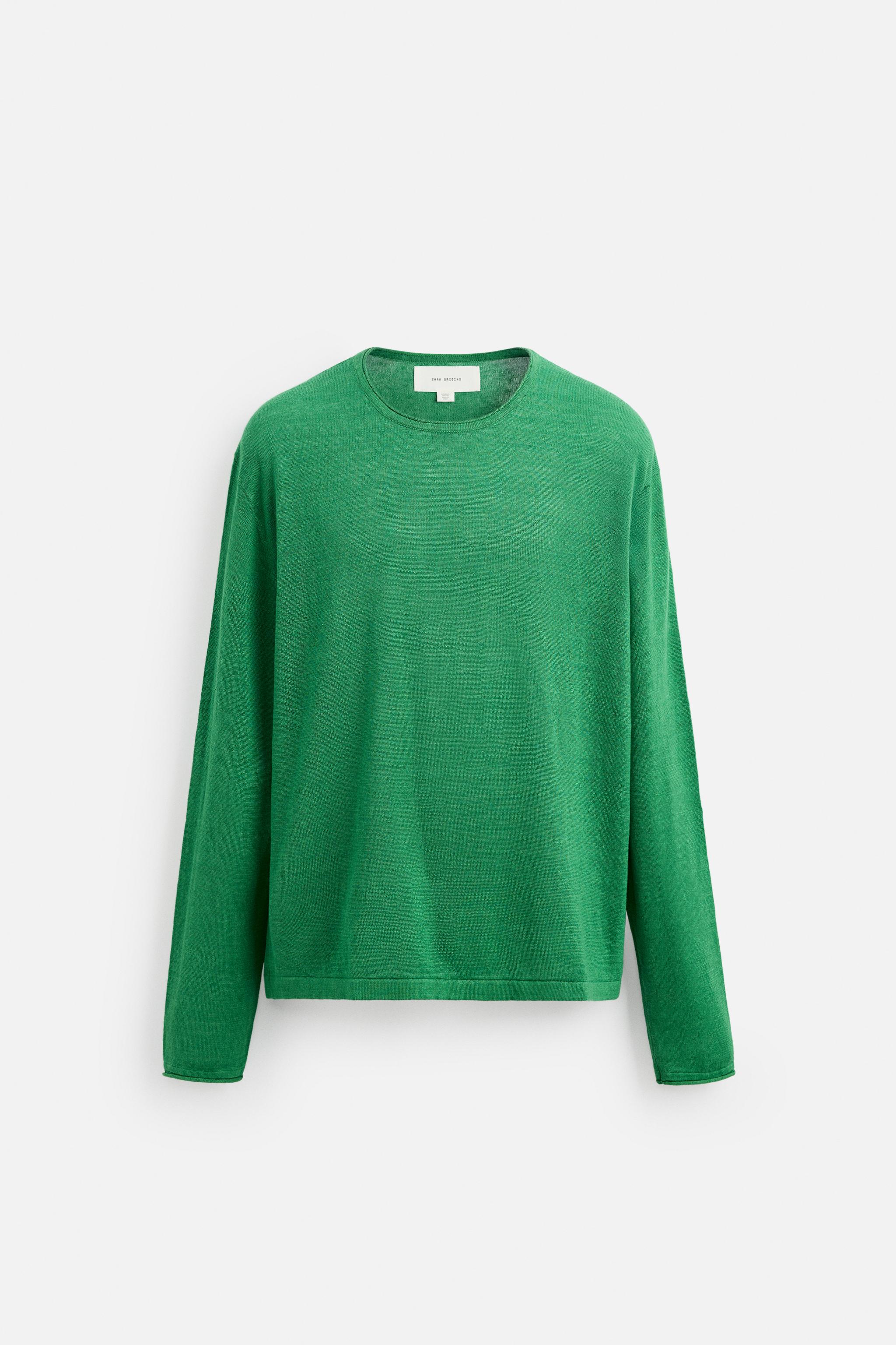 軽量100％ヘンプセーター - エメラルドグリーン | ZARA Japan / 日本