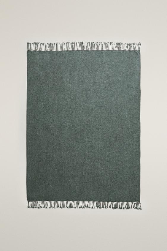 Zara CHENILLE BLANKET - Blue gray - Image 0