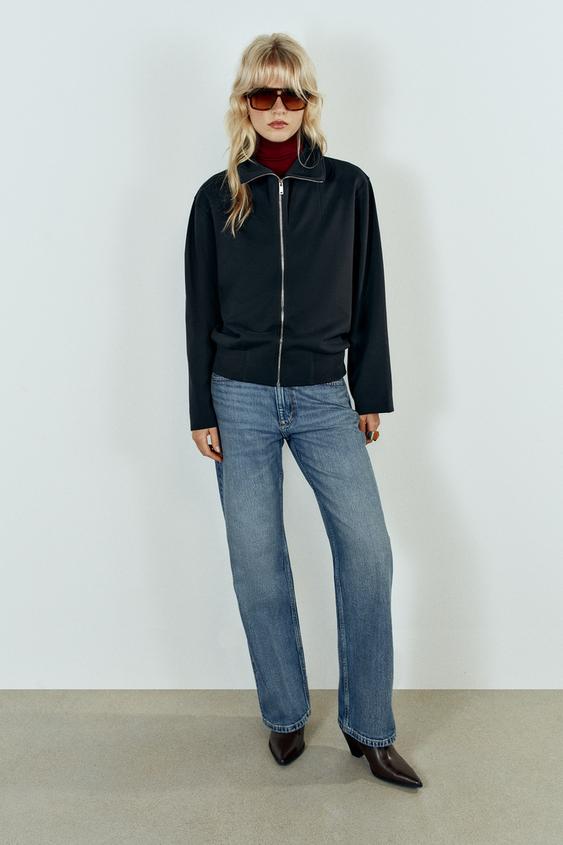 INTERLOCK BOMBER SWEATSHIRT - Mid-blue by Zara - Image 0