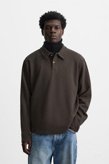 POLO INTERLOCK CEPILLADO - Marrón de Zara