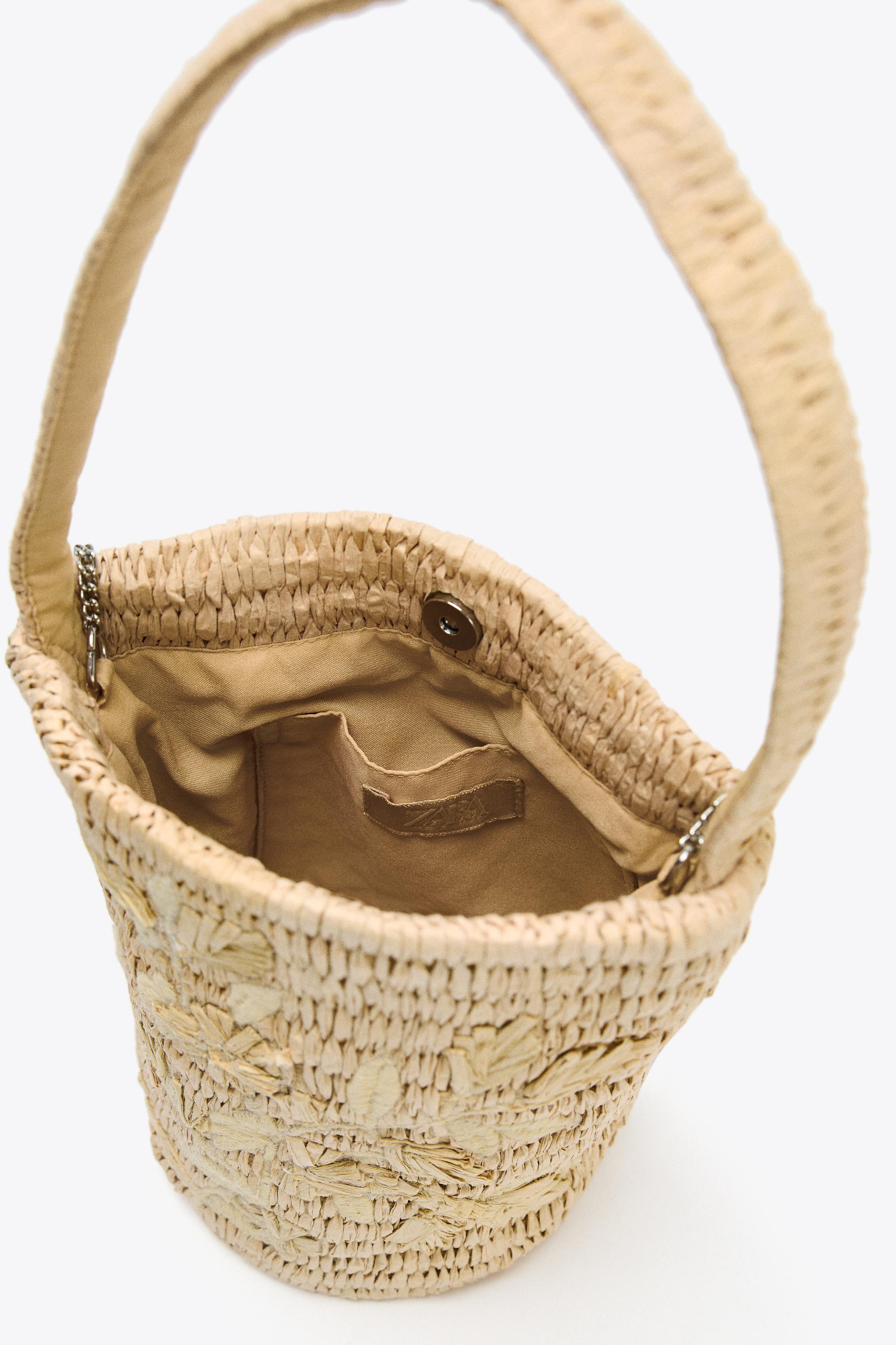ZARA【NEW】BRAIDED BASKET BAG WITH DESIGN BRAIDED BASKET BAG WITH DESIGN - Light beige | ZARA United