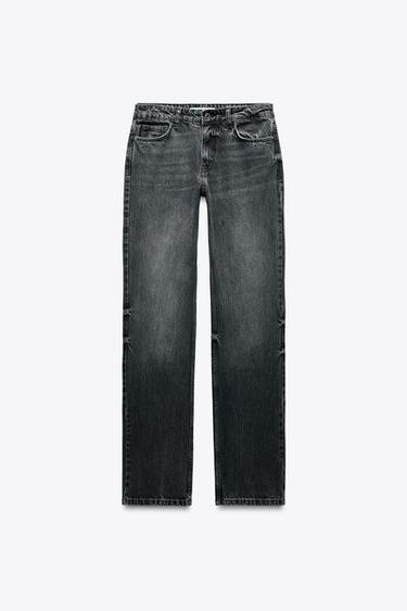 Z1975 JEANS MED STRAIGHT FIT, LOW WAIST, LONG LENGTH - Sort fra Zara