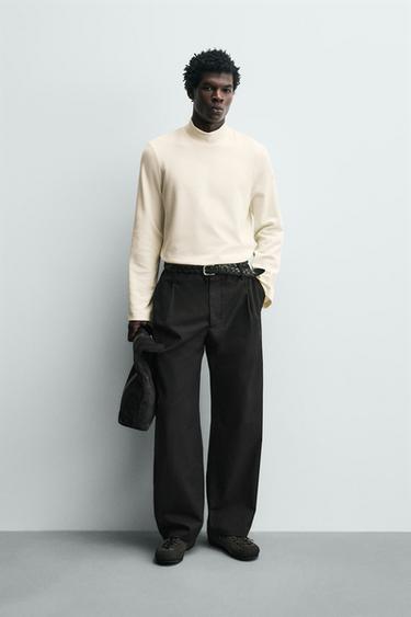 T-SHIRT MET LANGE MOUWEN EN COMFORT - Lichtbeige van Zara - Afbeelding 0