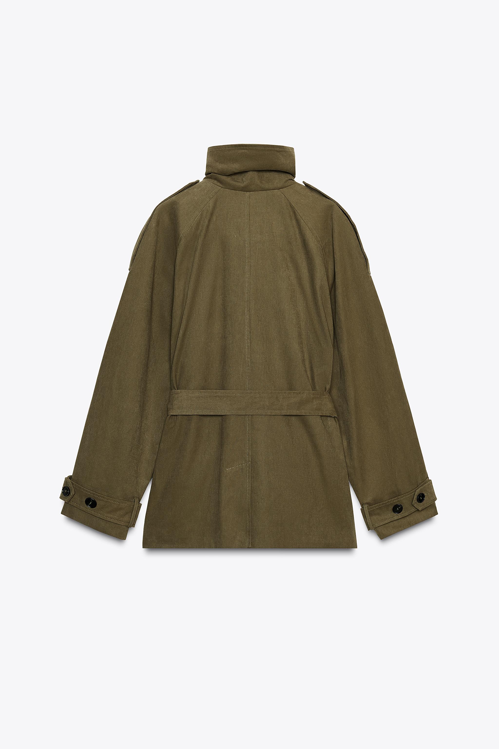 コットンベルト付きトレンチコート - ダークカーキ | ZARA Japan