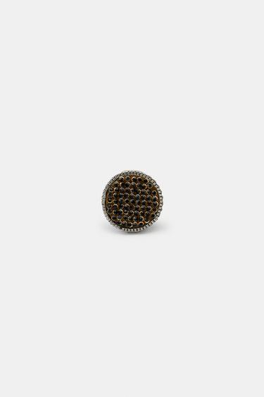MAXI-RING, RUND MIT GLITZERNDER APPLIKATION - Gold / Silber von Zara