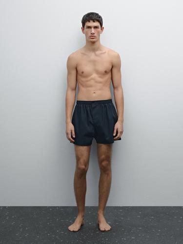 100% cotton poplin boxers - Navy blue de Zara - Imagen 0