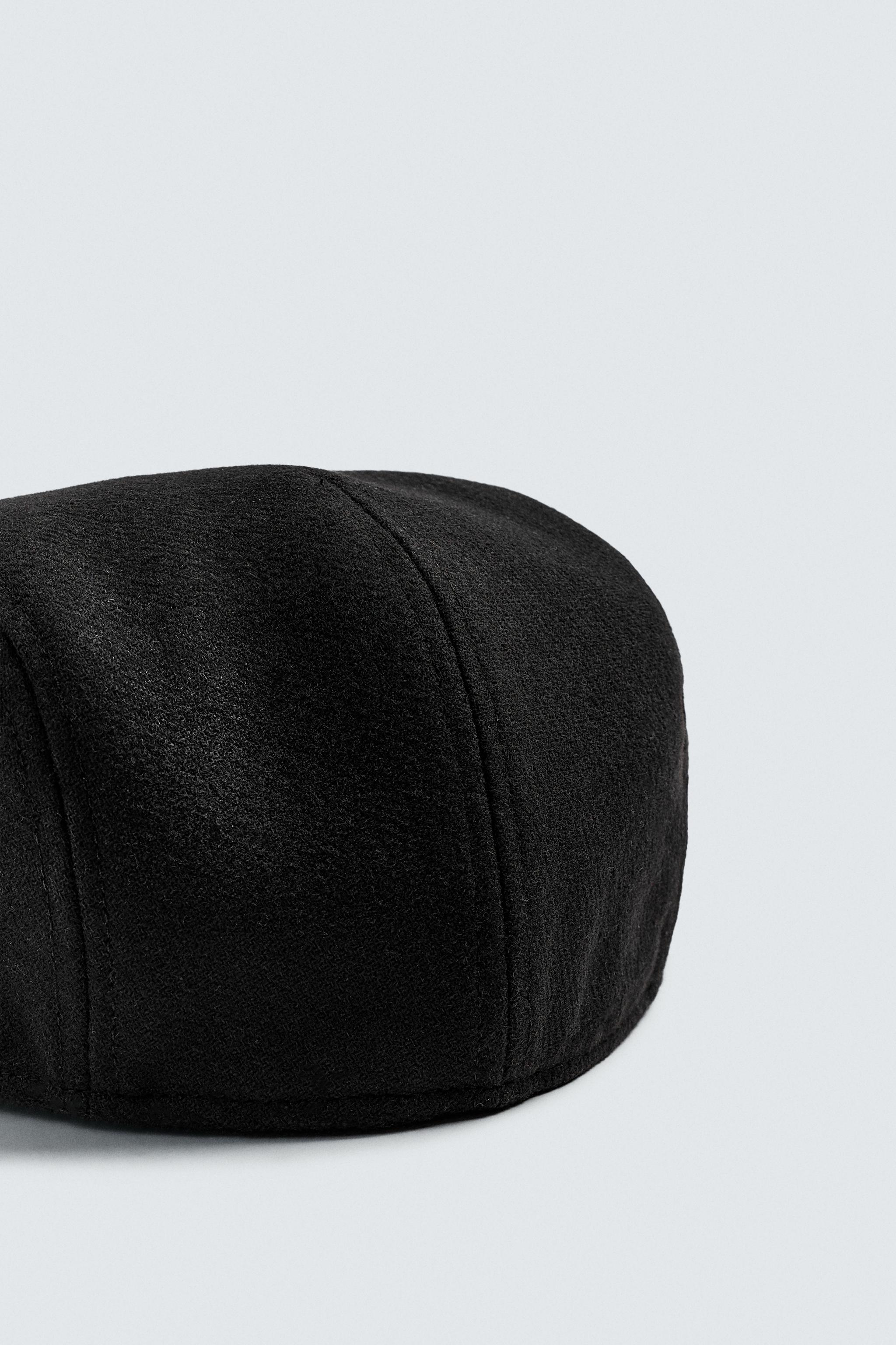 ZARA BLACK 100% WOOL BERET FLANNEL BERET - Black | ZARA United States main image 3