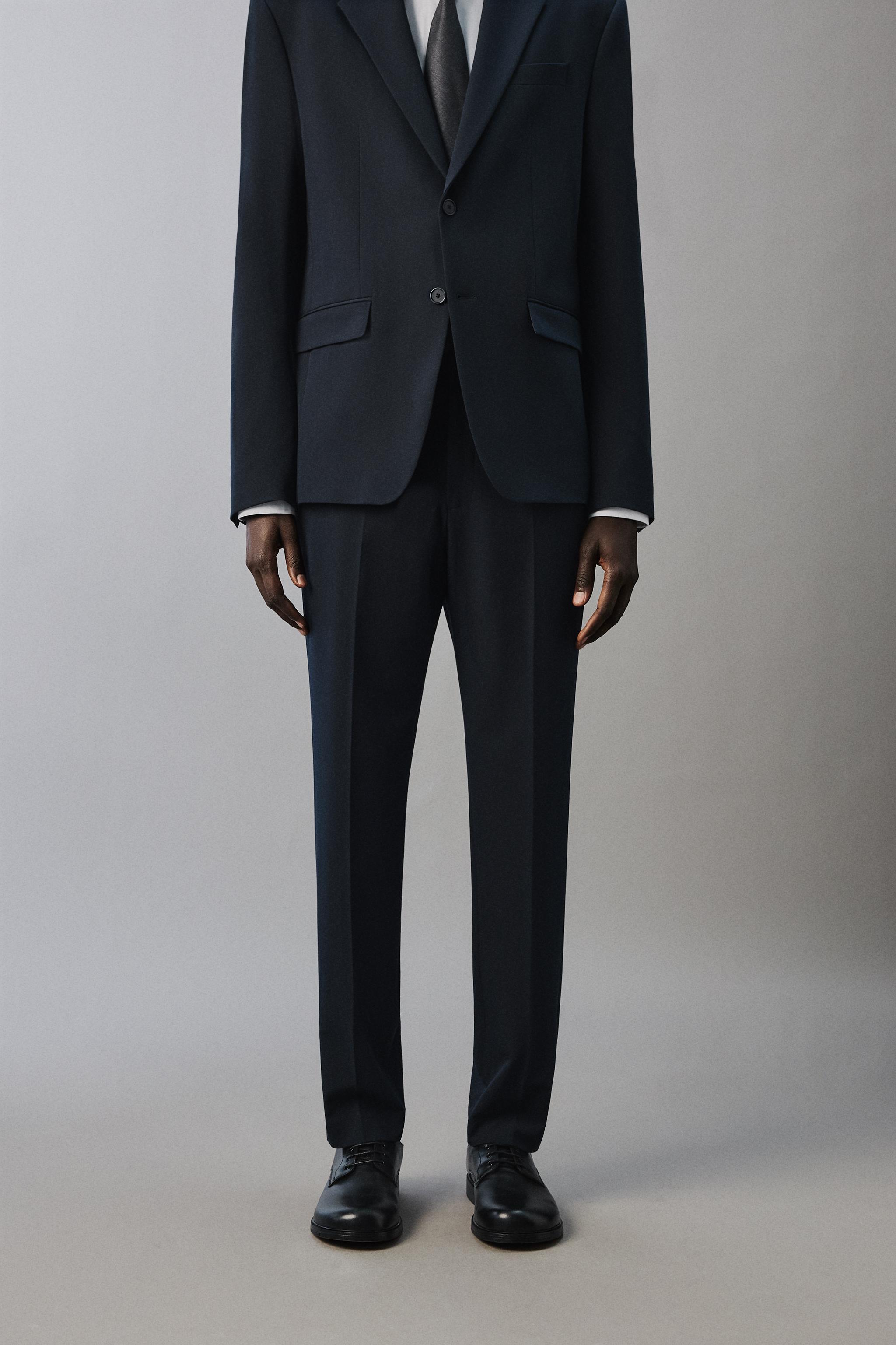 STRETCH SUIT PANTS - Navy blue | ZARA United States