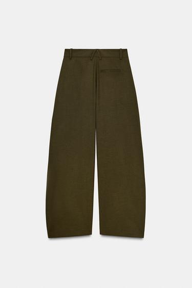 ZW COLLECTION VOLUME TROUSERS WITH DARTS - Olive green by Zara - Image 7