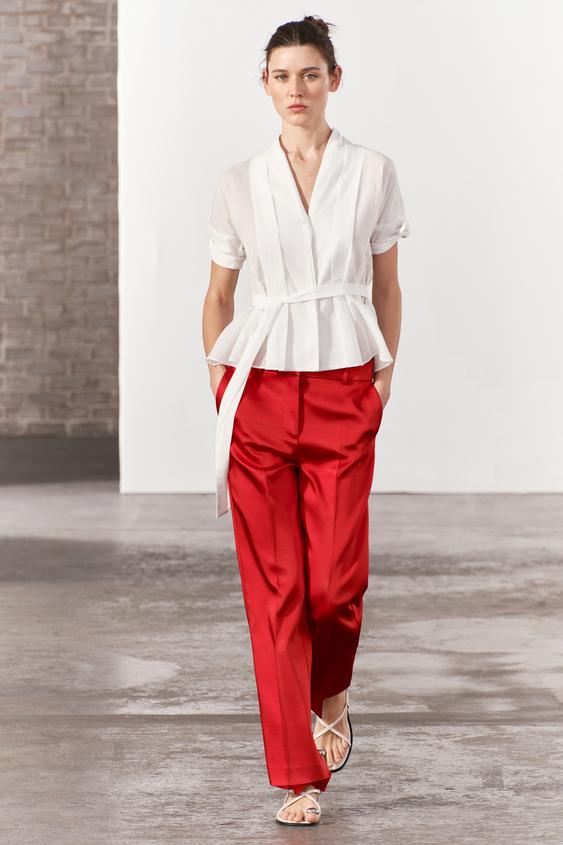 Zara 100% Cotton Pink Short Sleeve Top Size L - 75% off