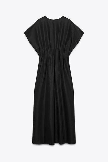 ROBE MIDI PLIS ZW COLLECTION - Noir de Zara - Image 7