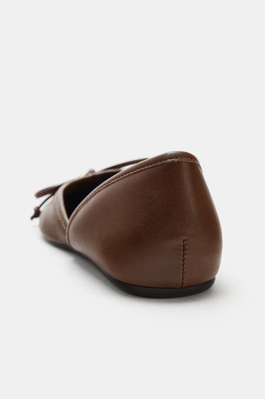 BALLERINAS WITH BOW DETAIL - Brown by Zara - Image 3