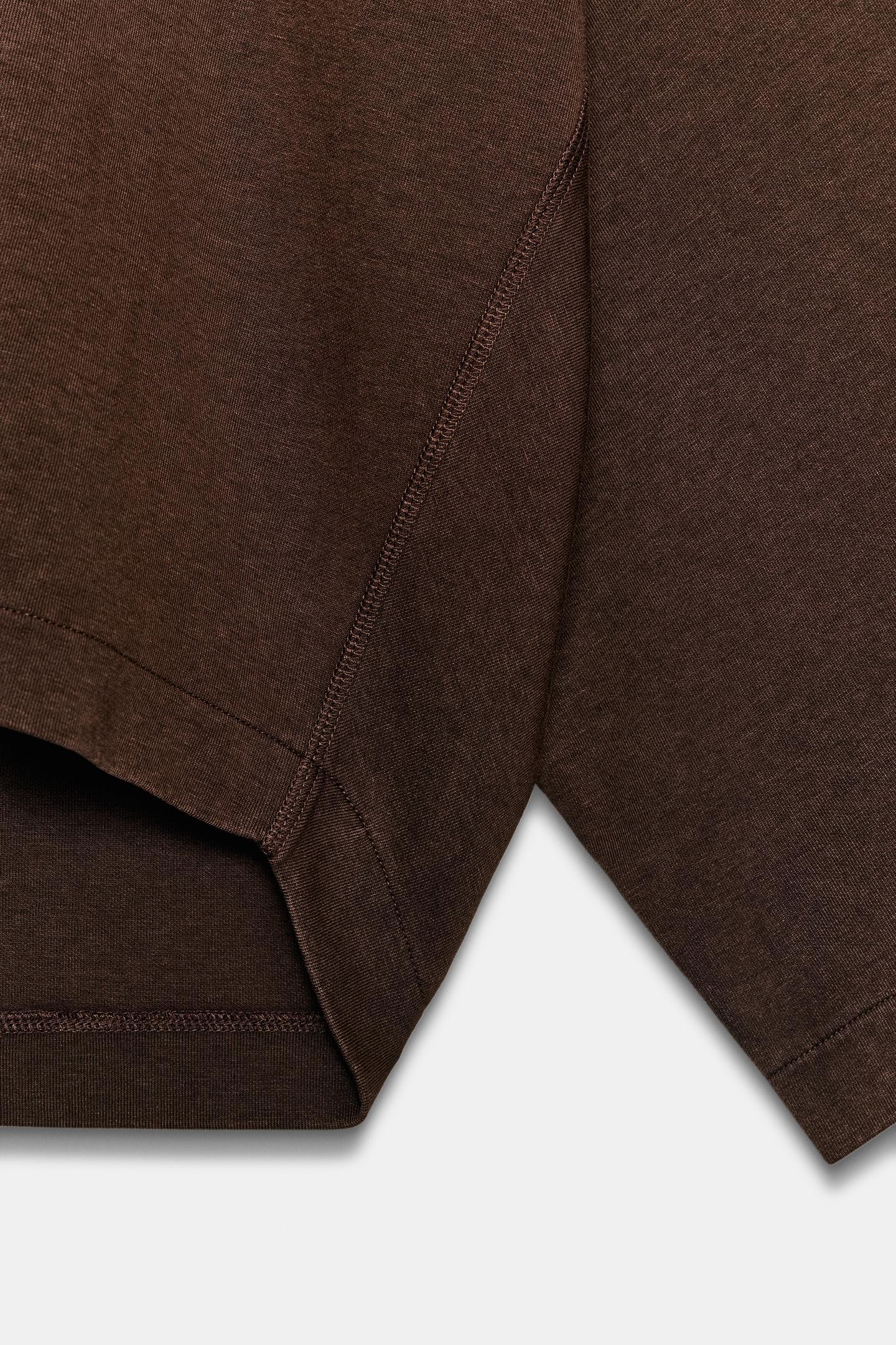 Женская толстовка Zara Mock Neck Interlock, цвет: Коричневый — фото 6