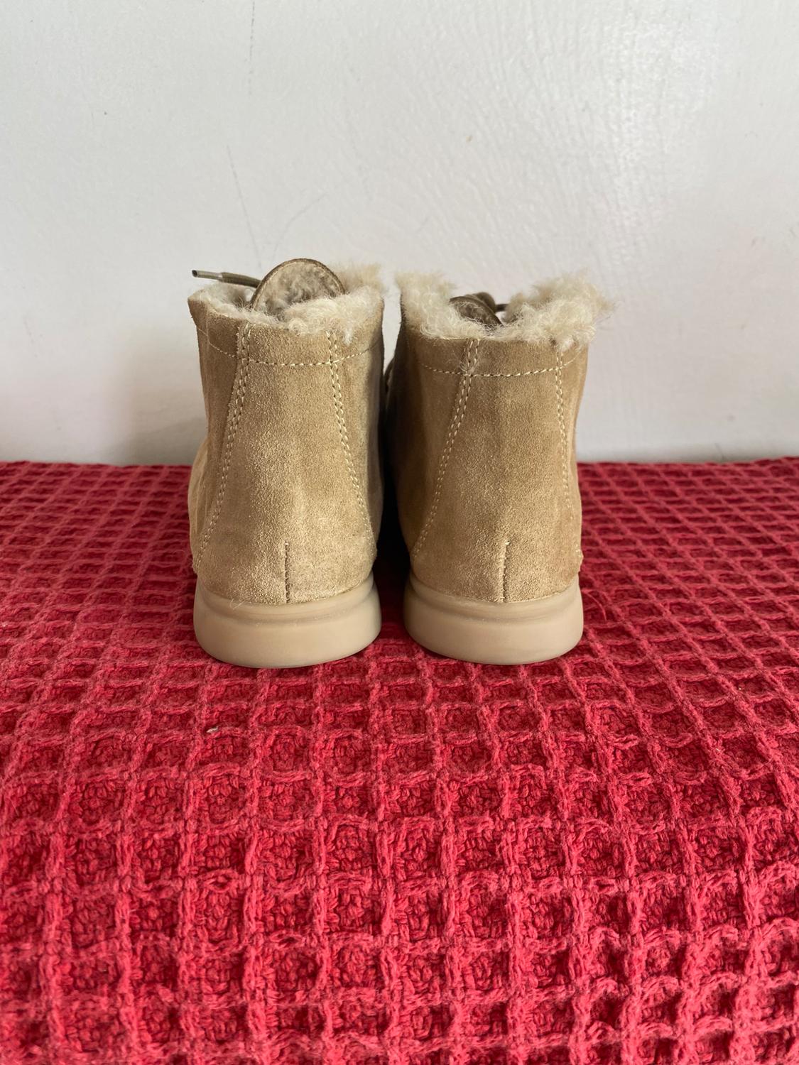 FAUX FUR LINED FLAT SUEDE ANKLE BOOTS - Image 5