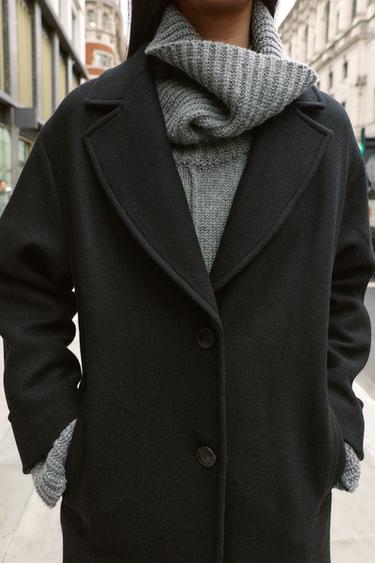 MANTEAU OVERSIZE POIGNET CONTRASTANT - Noir de Zara - Image 6