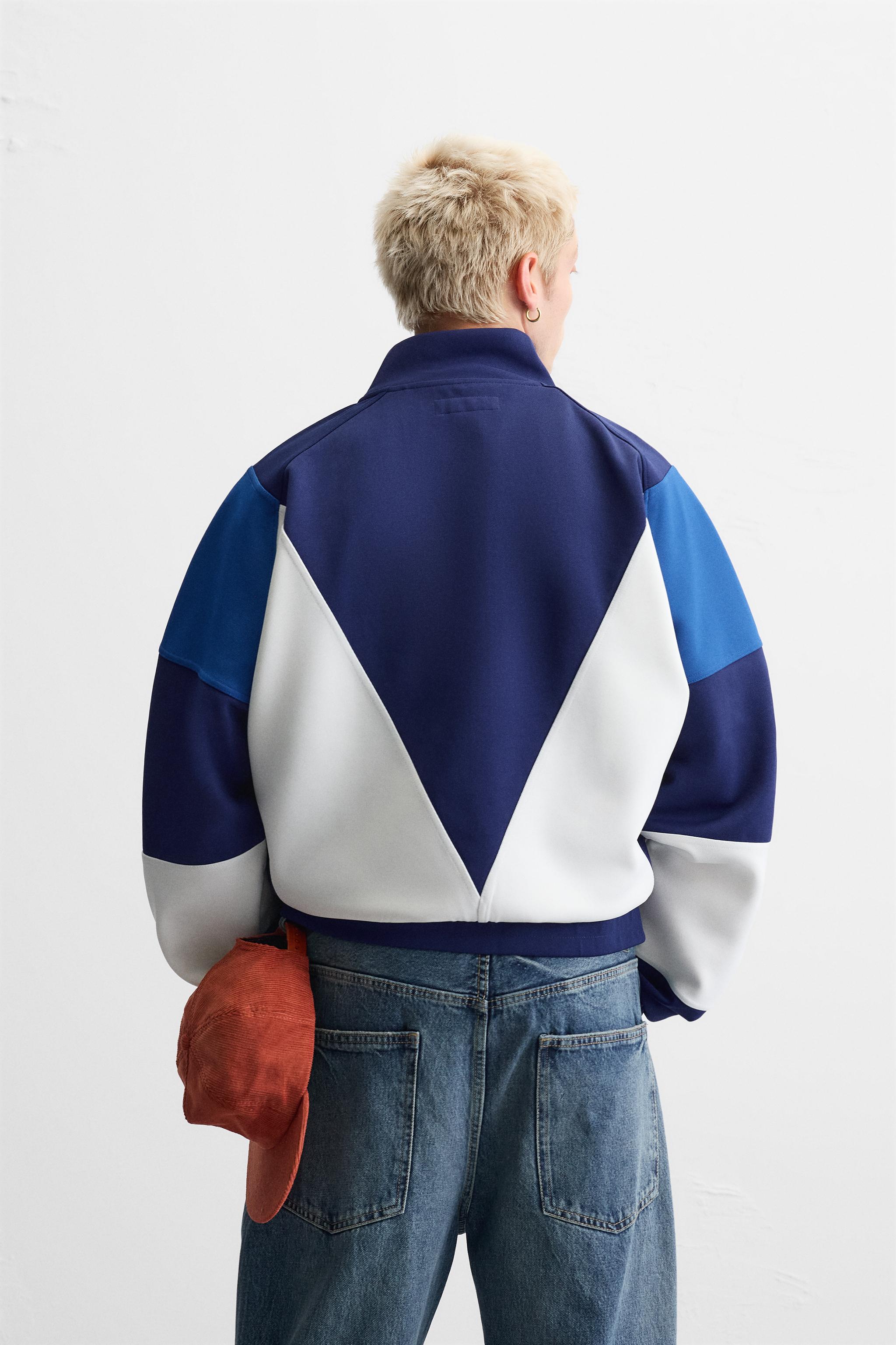 ★ZARA★ RETRO FOOTBALL JACKET RETRO FOOTBALL JACKET - Blue | ZARA United Kingdom