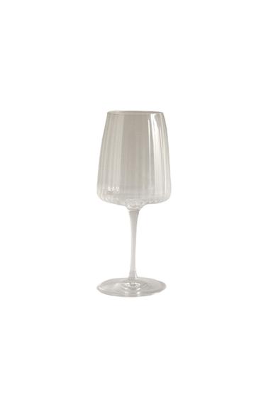 LARGE GLASS WITH LINES - Transparent by Zara
