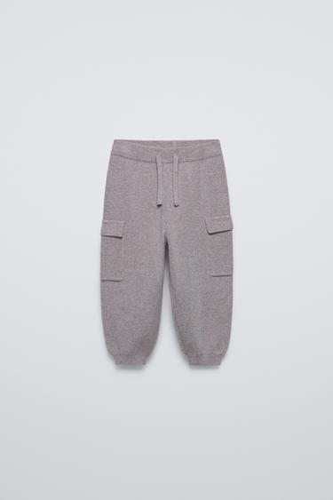 KNITTED JOGGERS WITH POCKETS - Brown / Taupe by Zara