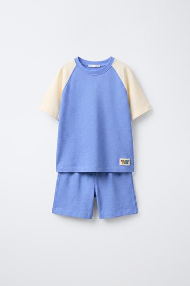 6-14 YEARS/ TEXTURED LABEL PYJAMAS - Blue by Zara - Image 0