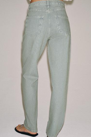 JEAN ZW COLLECTION DROIT TAILLE BASSE À RAYURES - Rayures de Zara - Image 2