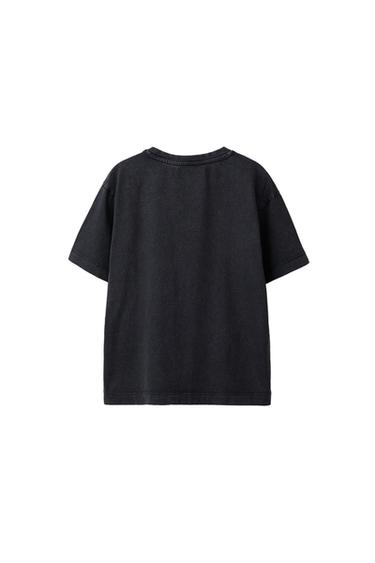 T-SHIRT BASIQUE EFFET DÉLAVÉ - Gris anthracite de Zara - Image 1