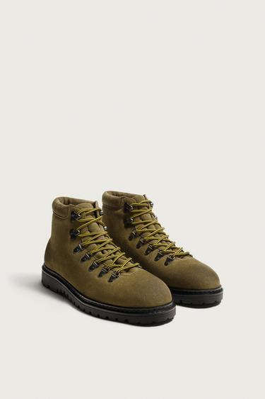 LEATHER HIKING BOOTS — taupe brown 2