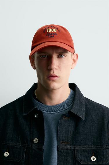 GORRA TEXTO BORDADO - Rojo de Zara - Imagen 0