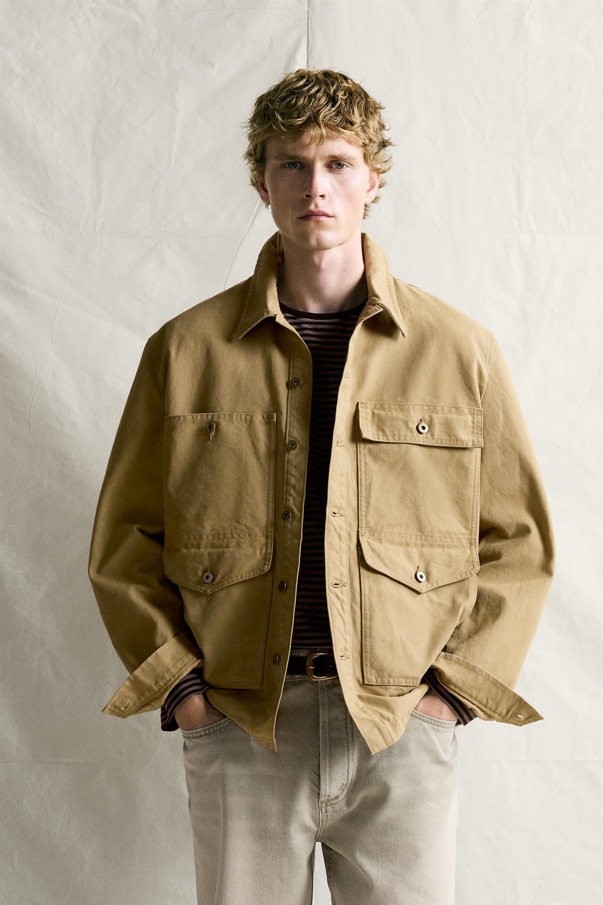 WAXED-EFFECT POCKET JACKET