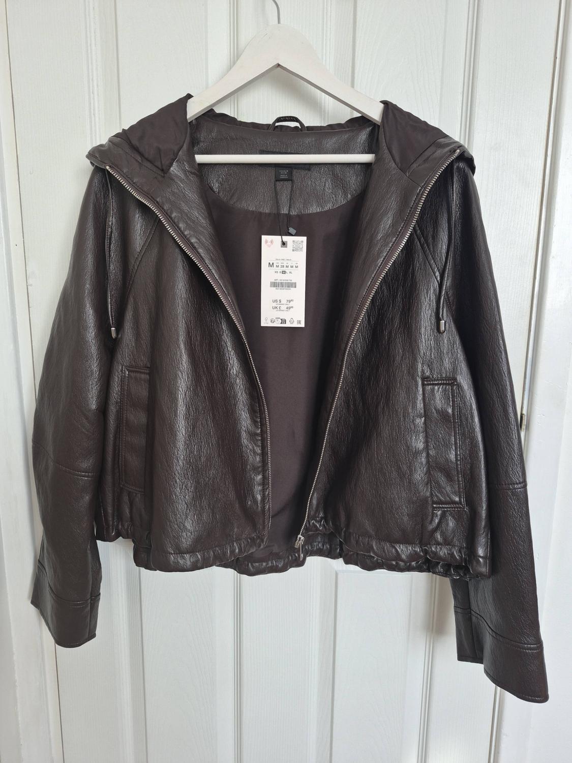 FAUX LEATHER HOODED JACKET - Image 4