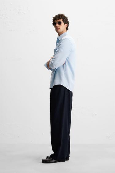 CHEMISE STRUCTURÉE OXFORD - Bleu ciel de Zara - Image 3