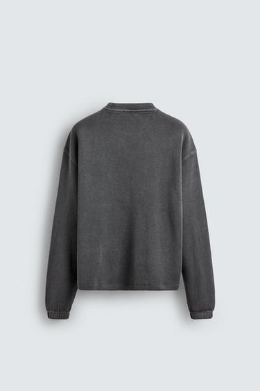 SWEAT STRUCTURÉ DÉLAVÉ - Bleu délavé de Zara - Image 7