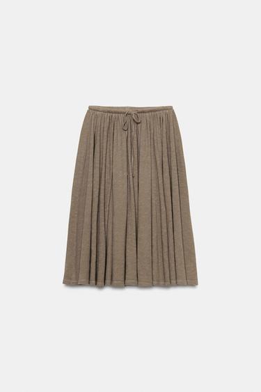 Zara FLAMÉ GODET SKIRT - Mink