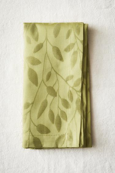 SERVIETTE DE TABLE JACQUARD VEGETAL (LOT DE 2) - Vert de Zara - Image 5