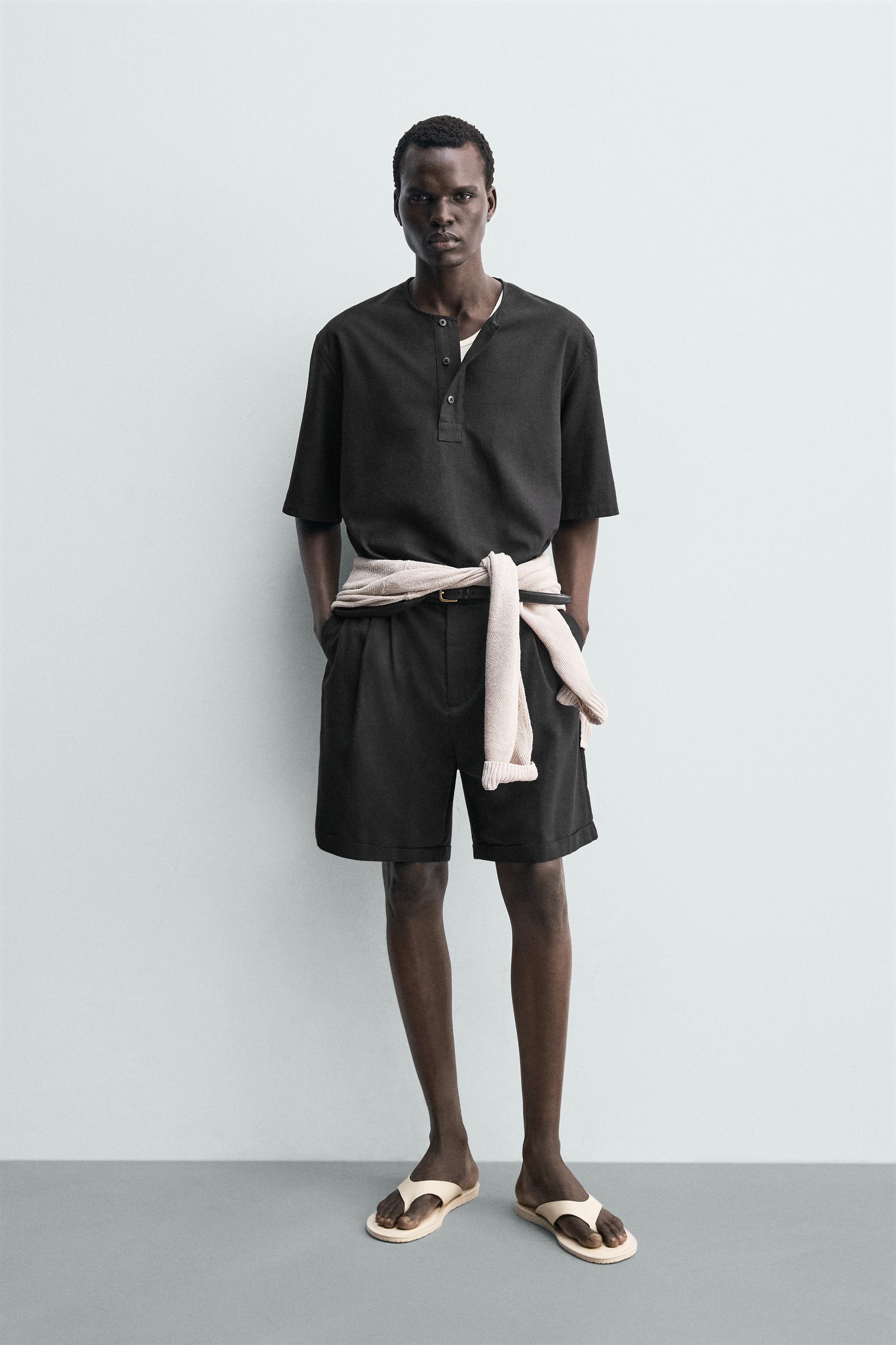 LINEN BLEND POLO SHIRT