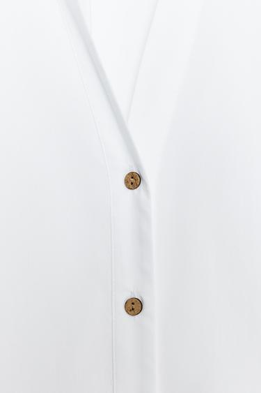 WIDE-SLEEVED POPLIN SHIRT - White by Zara - Image 8