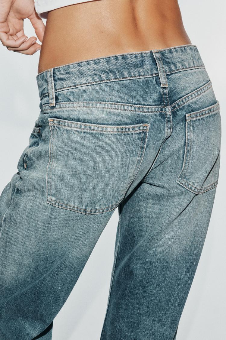 Jeans de tiro bajo y pierna ancha TRF 6