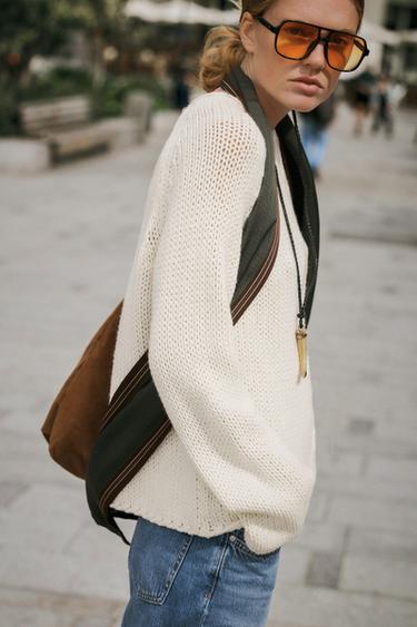 CHUNKY KNIT SWEATER - Ecru by Zara - Image 2