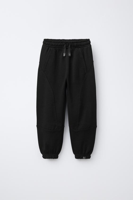 balloon TROUSERS WITH CONTRAST PIQUÉ - Black by Zara - Image 0