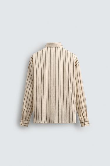 STRIPED SHIRT WITH BOW - Ecru by Zara - Image 7