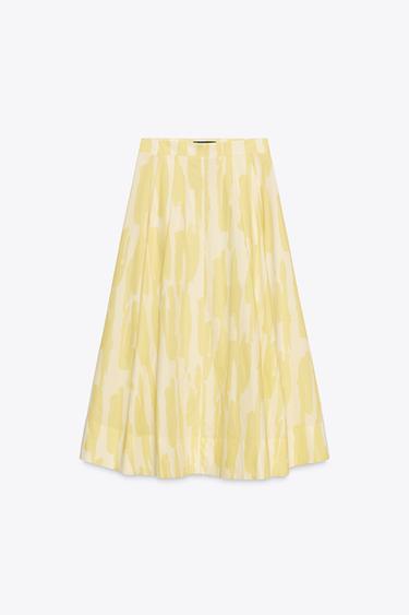 Zara ZW COLLECTION 印花中長半身裙 - 印花