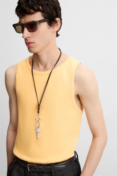 DÉBARDEUR CÔTELÉ - Orange de Zara - Image 4