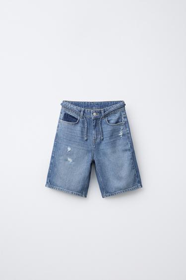 BERMUDA STRAIGHT TEXTO - Azul de Zara - Imagen 0