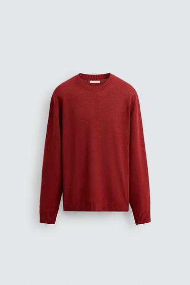 TEXTURED RELAXED FIT SWEATER - Red by Zara - Image 0