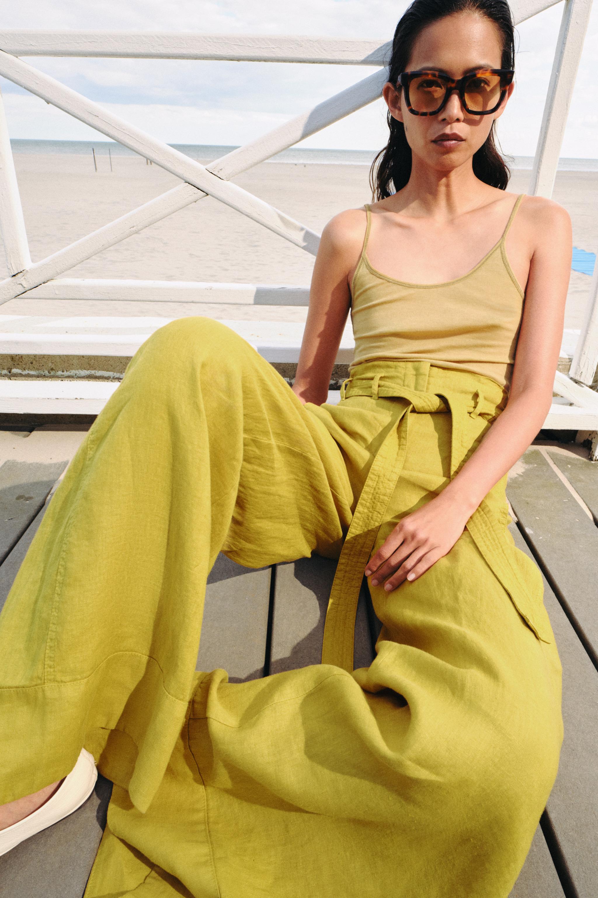 Женские брюки Zara ZW COLLECTION 100% LINEN PANTS — фото 6