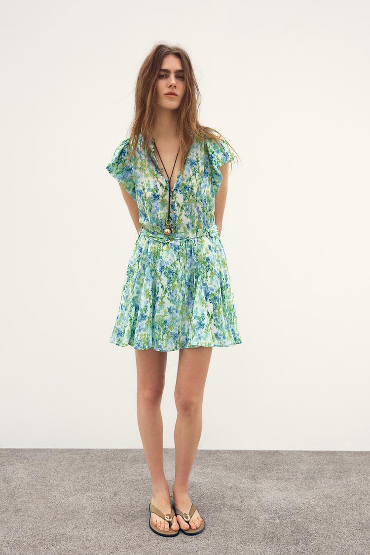 Vestido Corto Vestido Zara Tweed Vestido Corto Vestido Verde Una