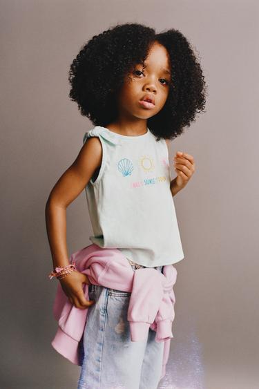 TROPICAL EMBROIDERED KNOT T-SHIRT - Sea green by Zara