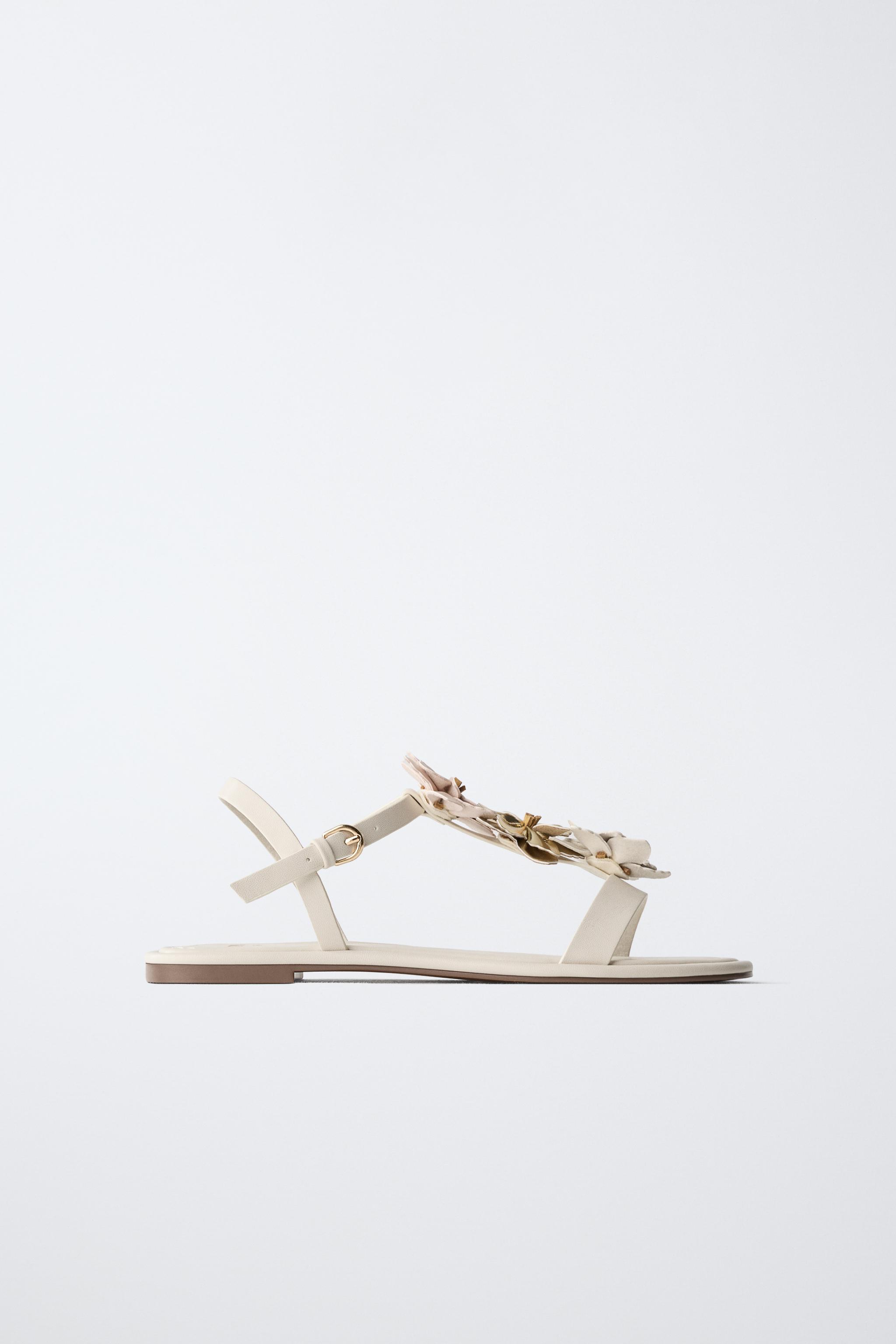 FLORAL SANDALS — White