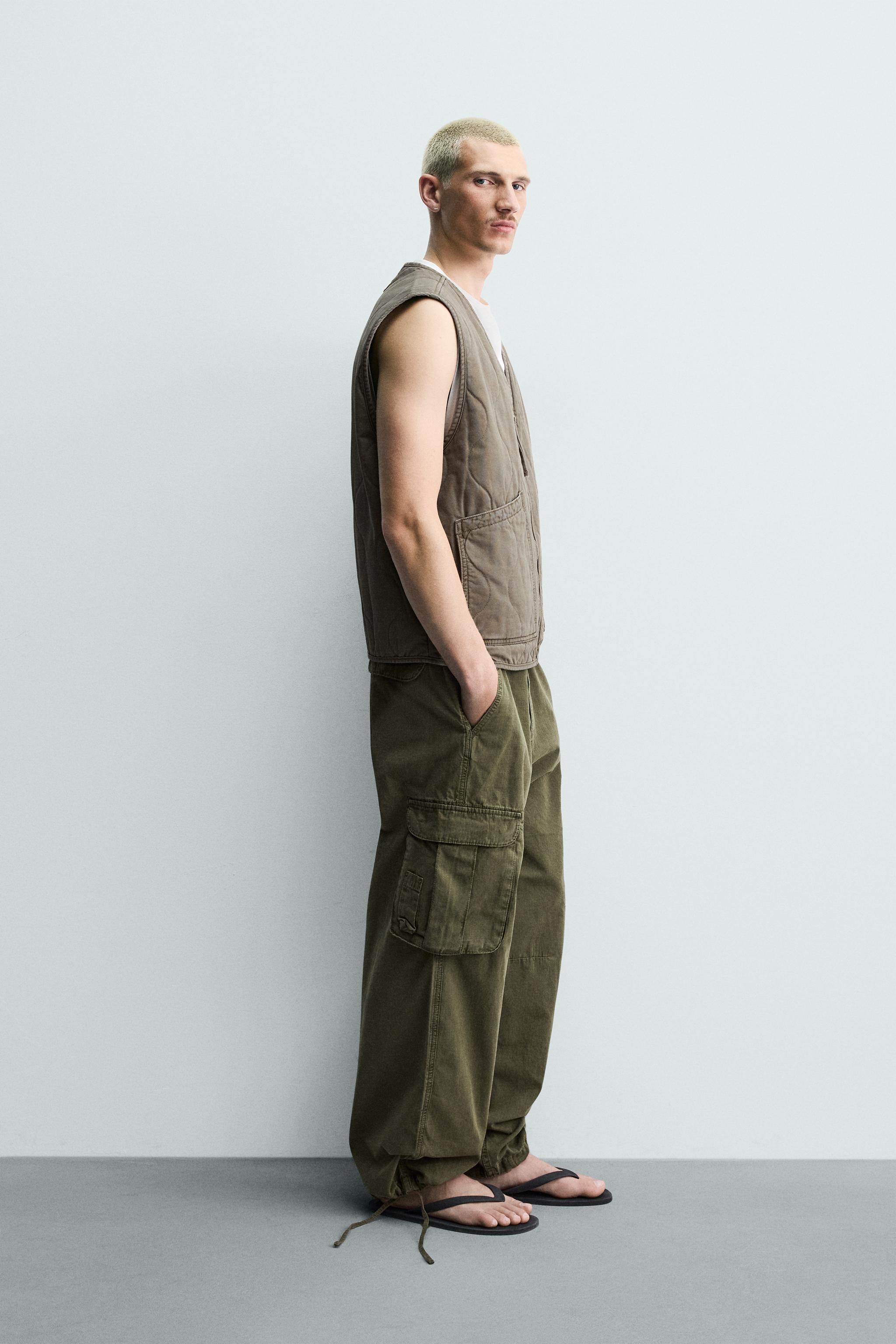 Мужские жилеты Zara WASHED TOPSTITCHED VEST — фото 4