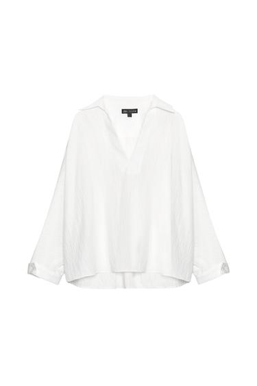 CHEMISE OVERSIZE STRUCTURE ZW COLLECTION - Blanc cassé de Zara